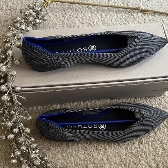 NWT Rothy’s Cloud Grey Birdseye The Point Flat - Picture 5 of 11